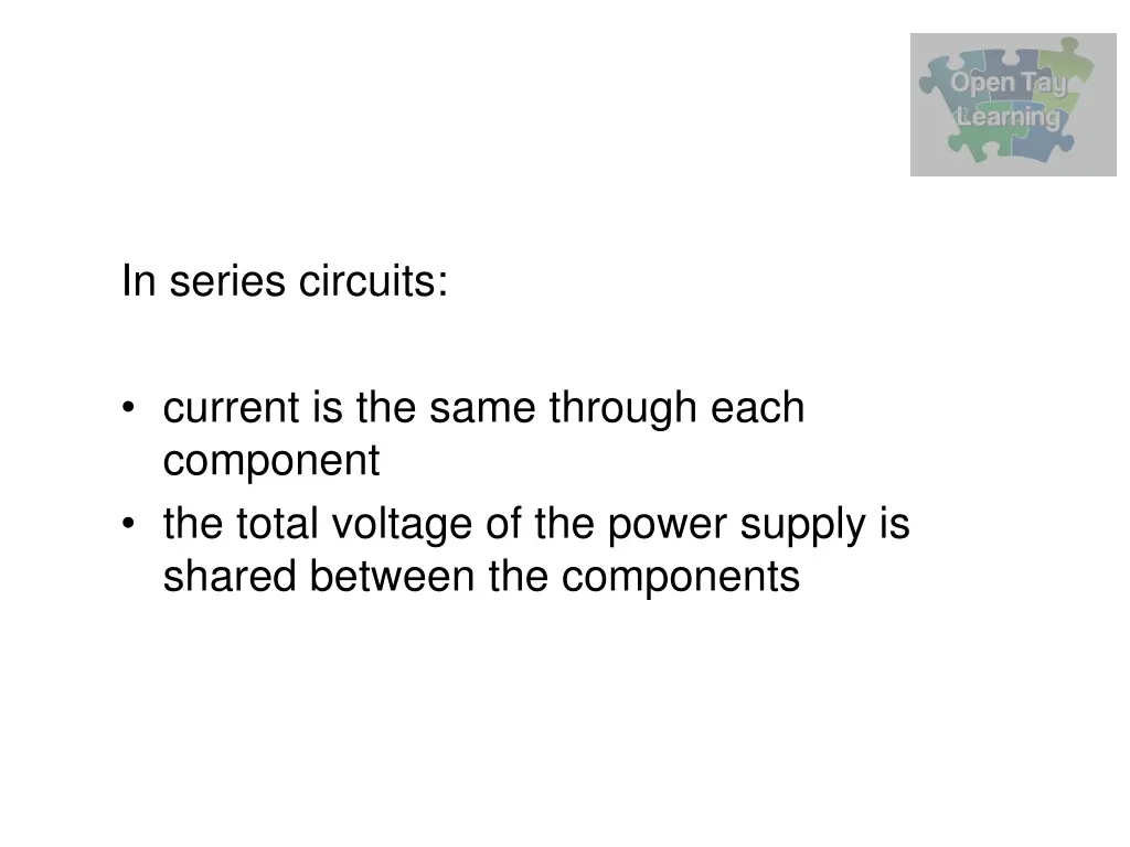 in series circuits