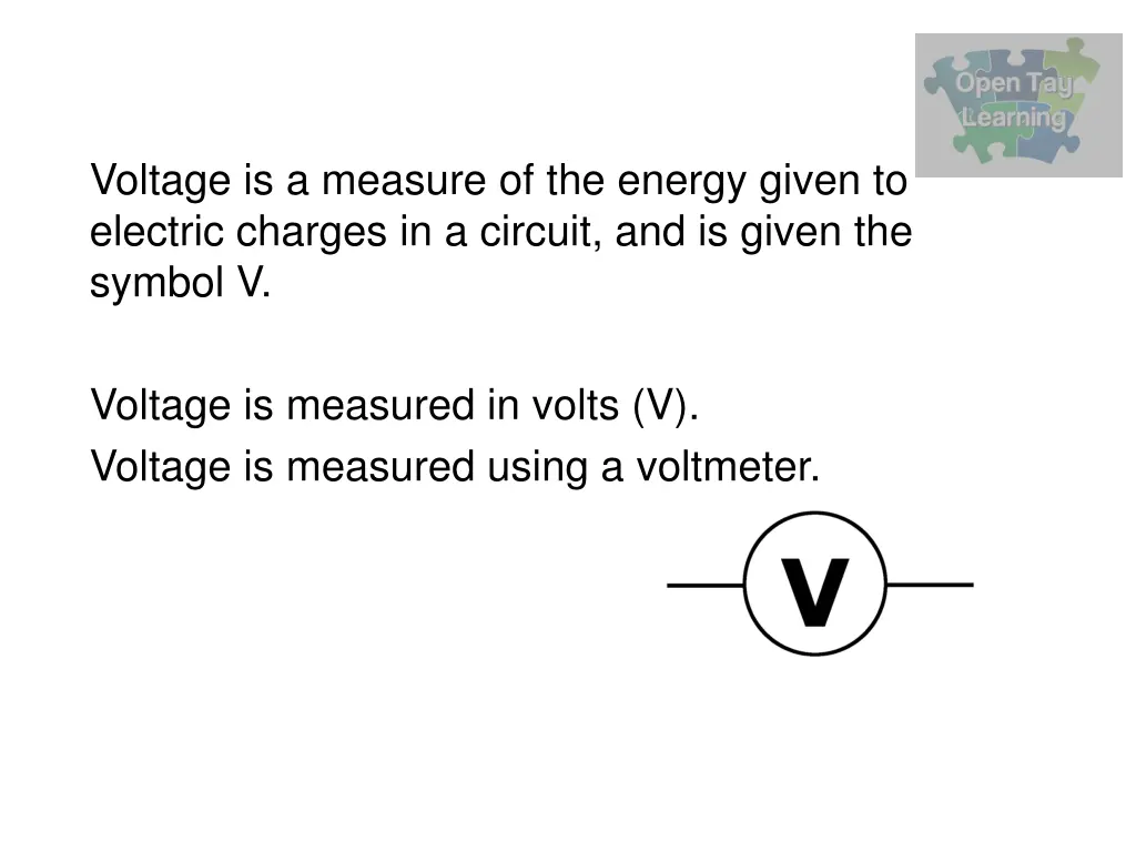 voltage is a measure of the energy given