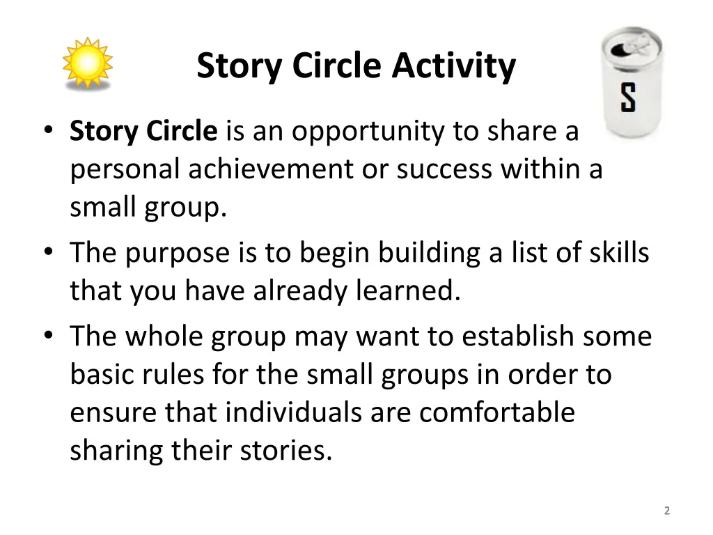 story circle activity