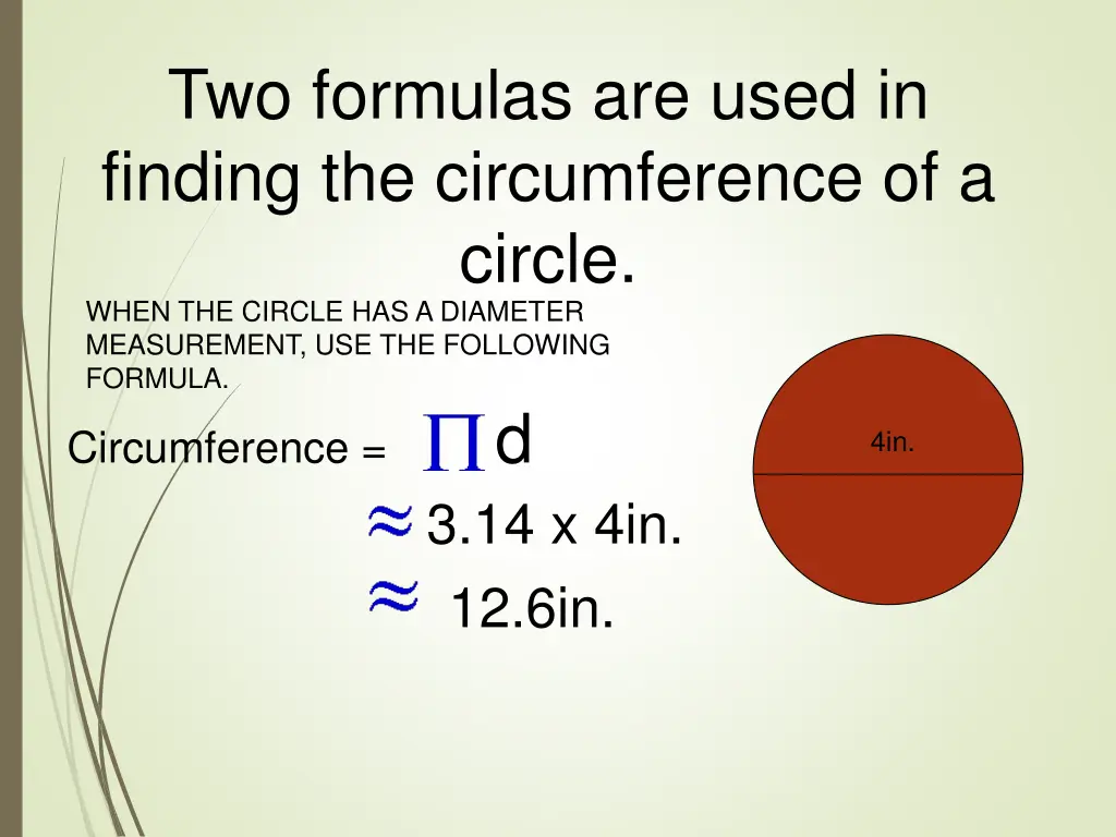 two formulas are used in finding