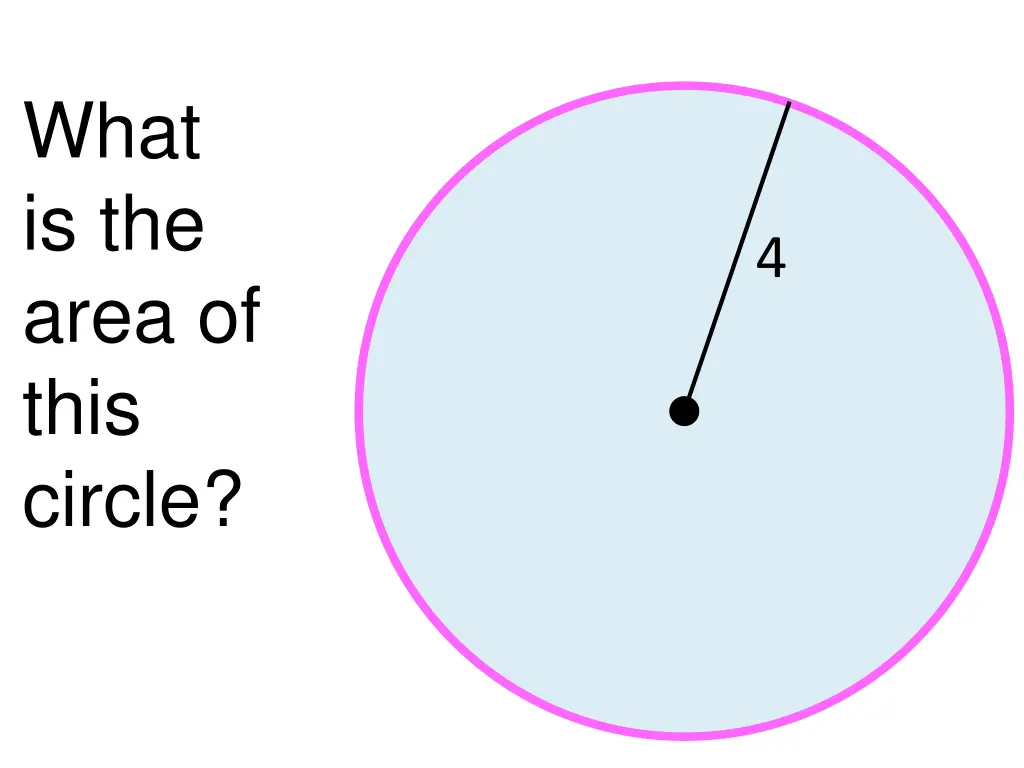what is the area of this circle