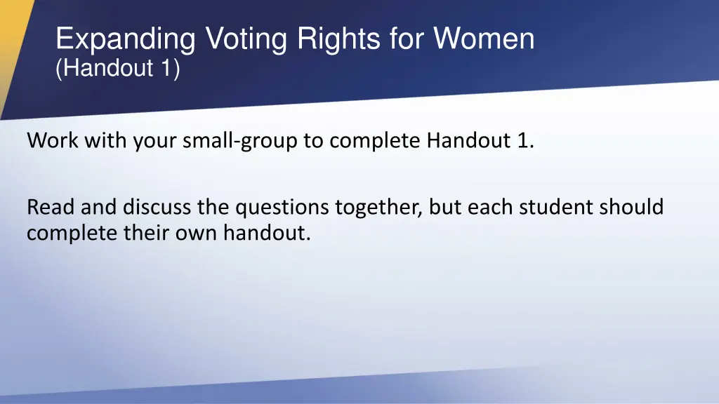 expanding voting rights for women handout 1