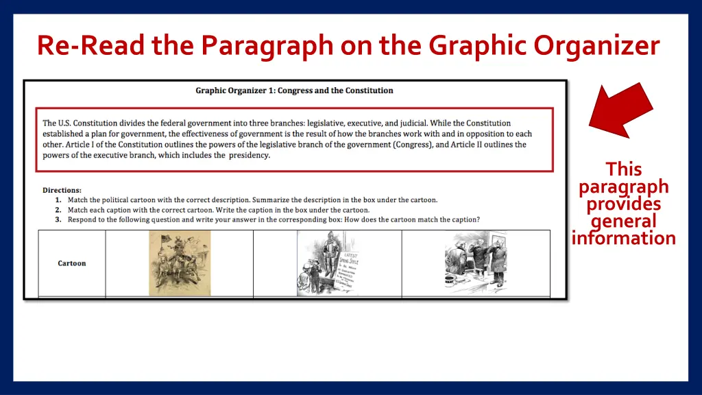 re read the paragraph on the graphic organizer