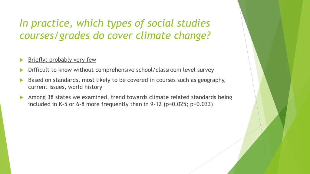 in practice which types of social studies courses
