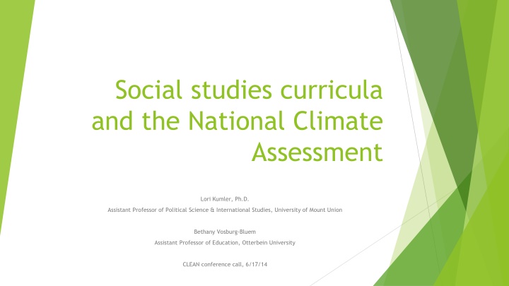 social studies curricula and the national climate