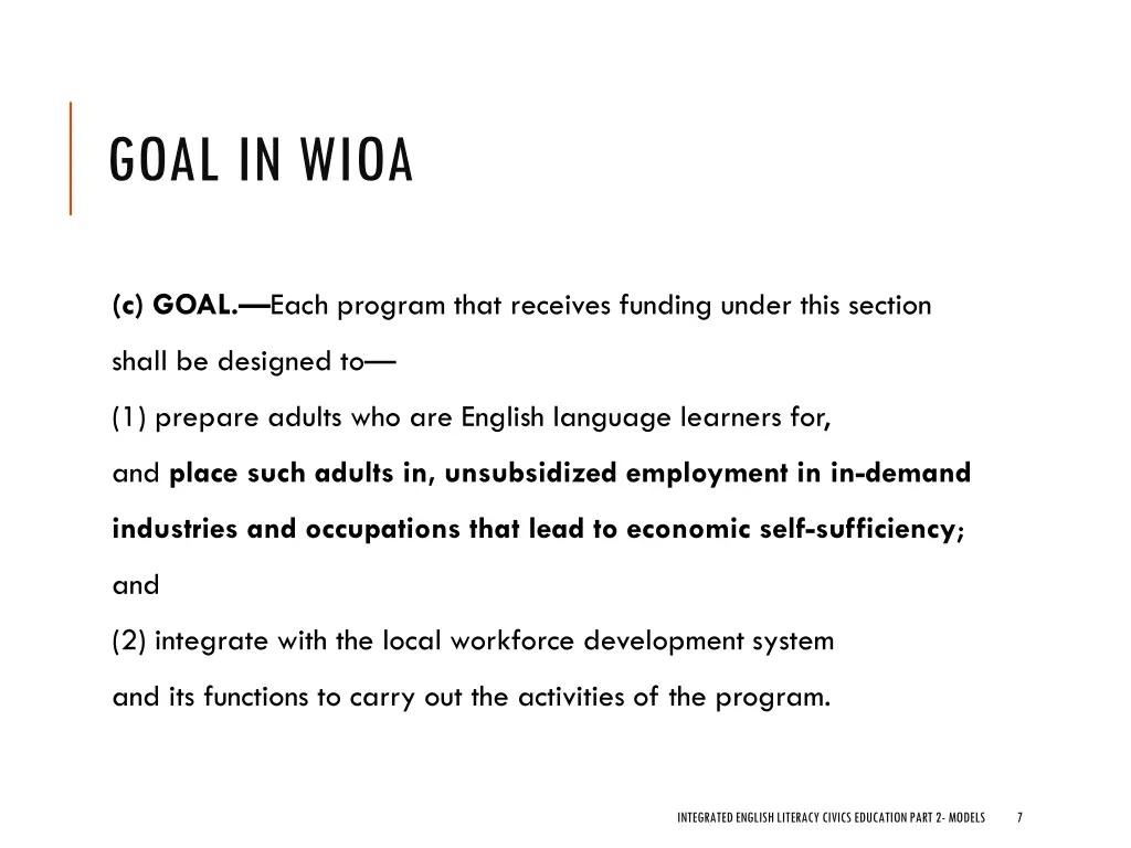 goal in wioa 1