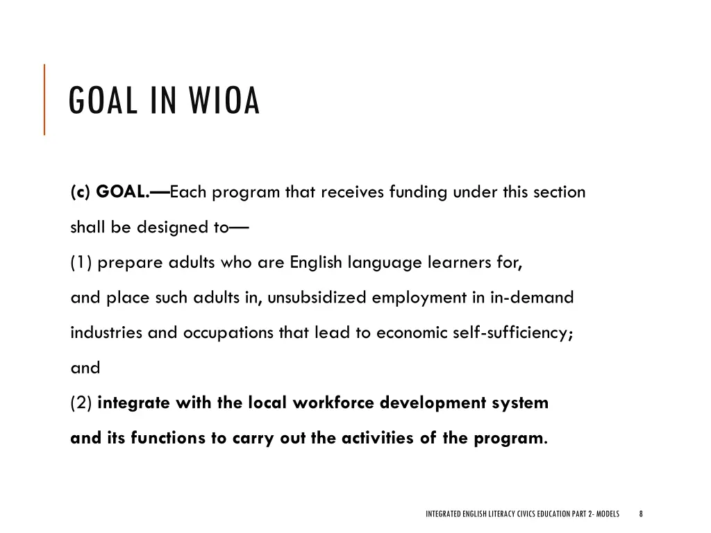 goal in wioa 2