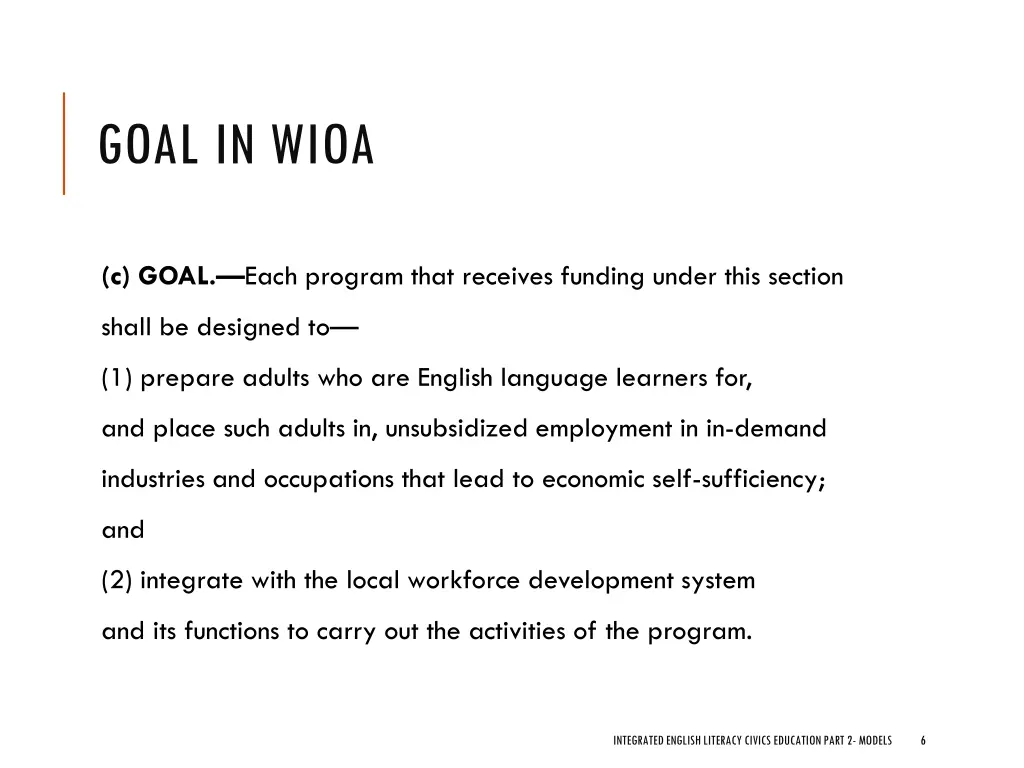 goal in wioa