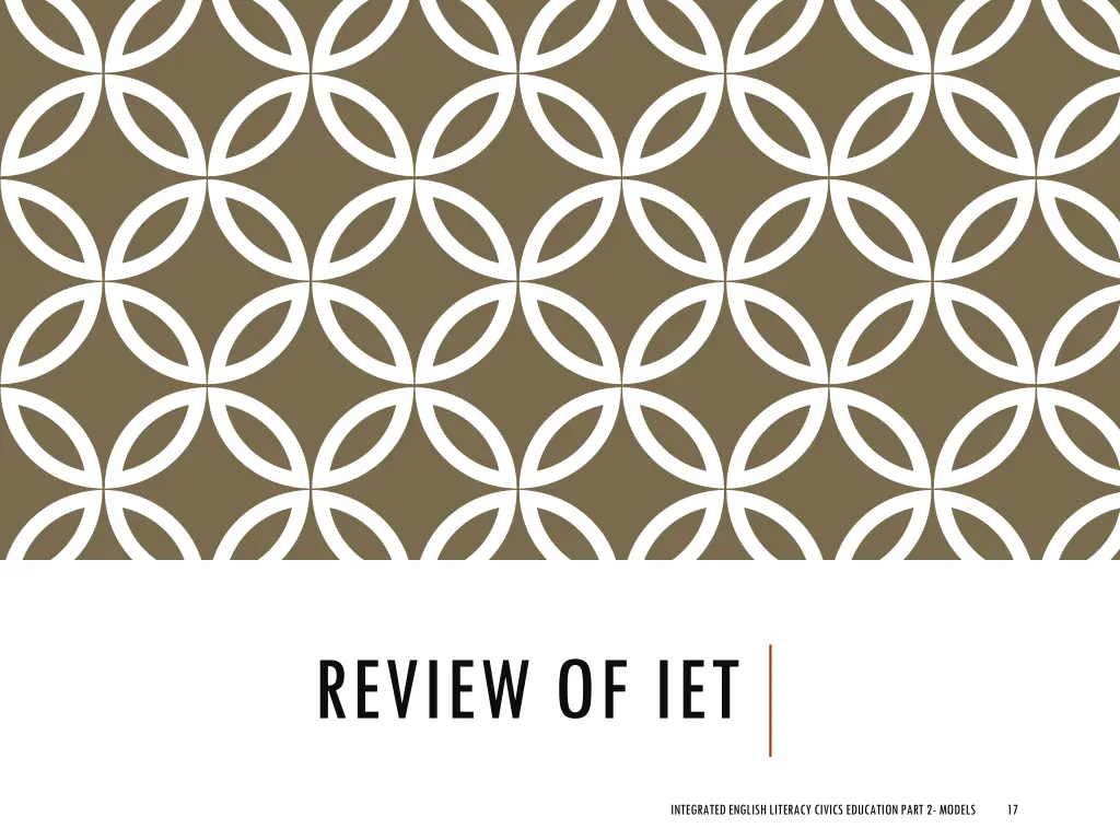 review of iet