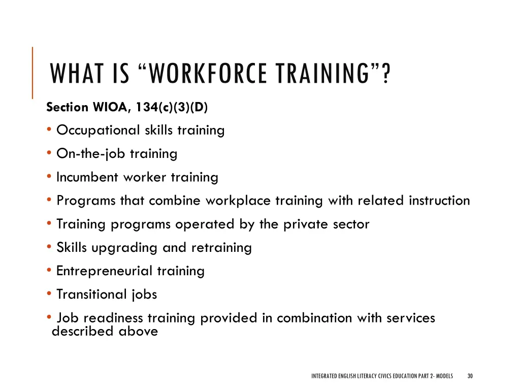 what is workforce training 2 1
