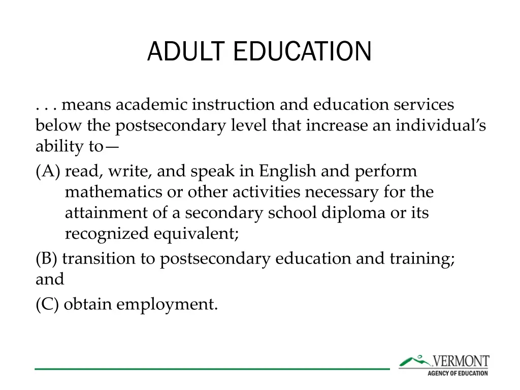 adult education