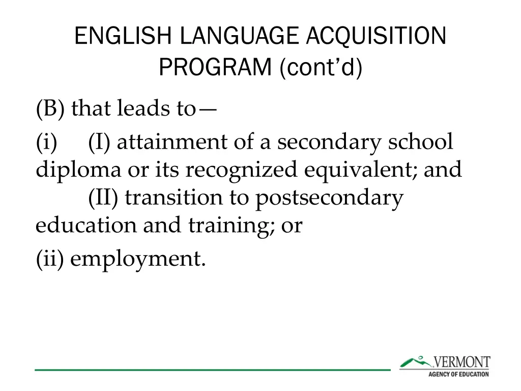 english language acquisition program cont d