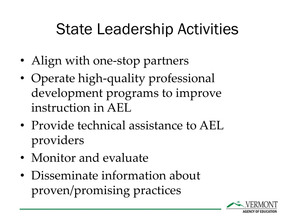 state leadership activities