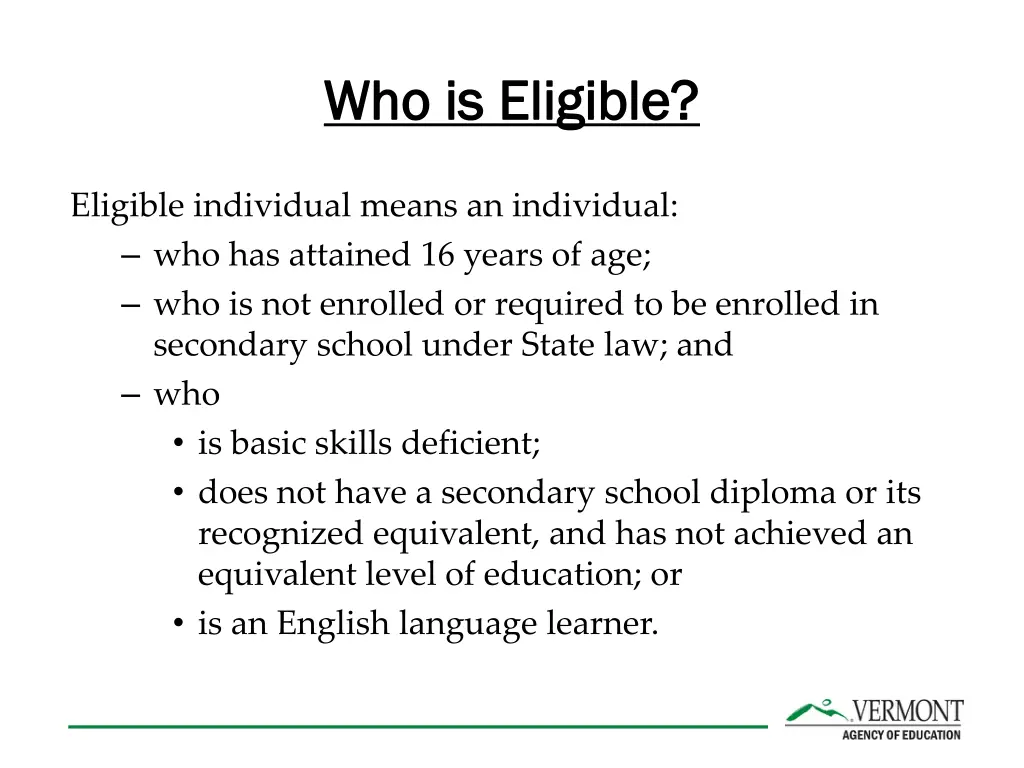 who is eligible who is eligible