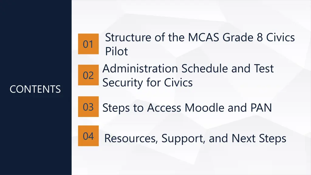 structure of the mcas grade 8 civics pilot