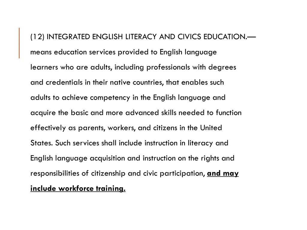 dintegrated english literacy and civics education