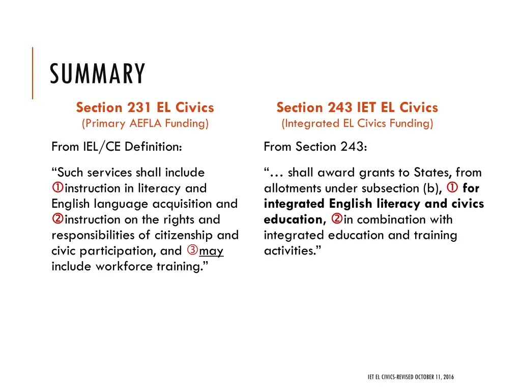 summary part 10 section 231 el civics primary