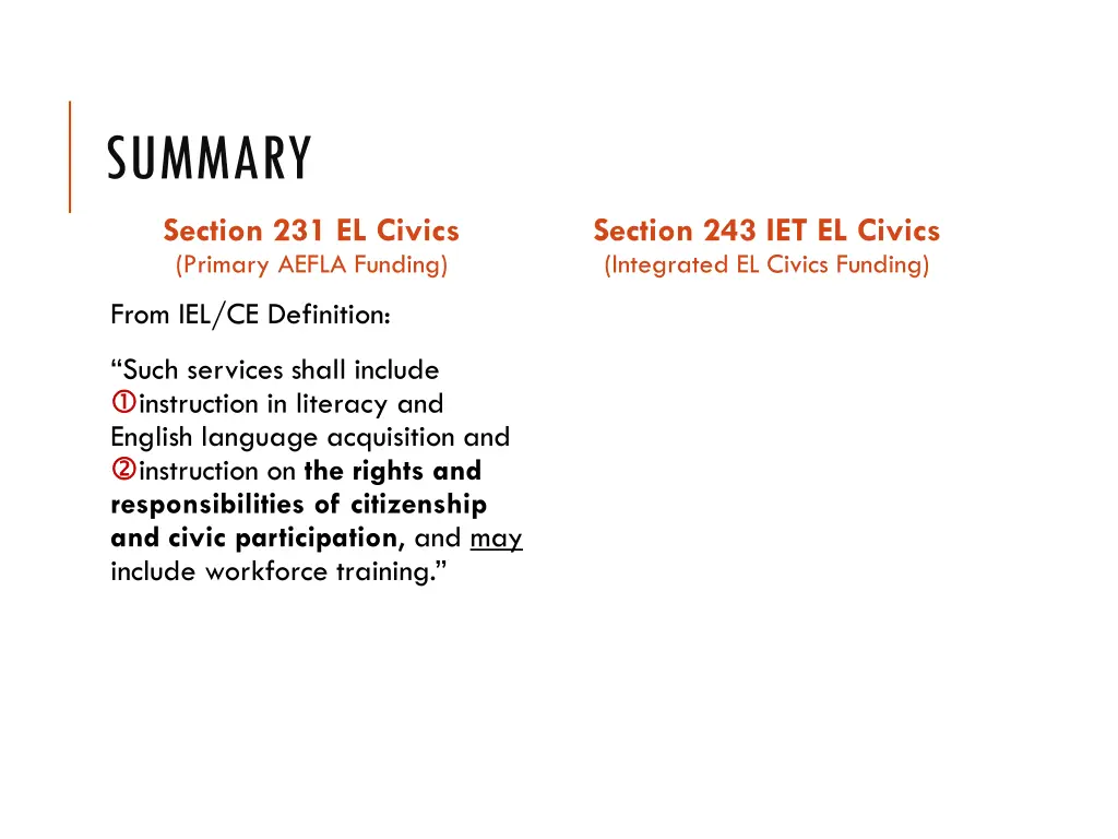 summary part 7 part 5 section 231 el civics