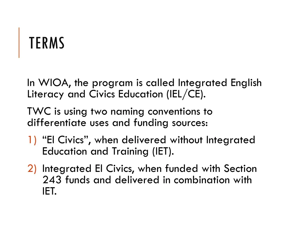 terms