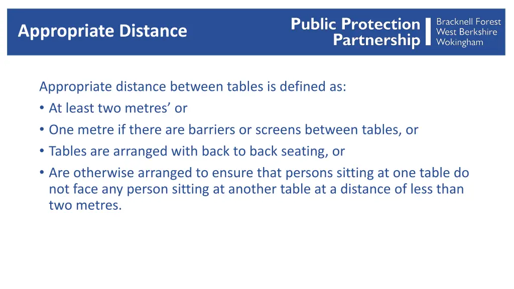 appropriate distance