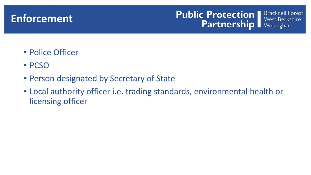 enforcement