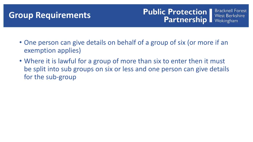 group requirements