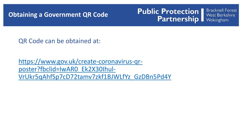 obtaining a government qr code