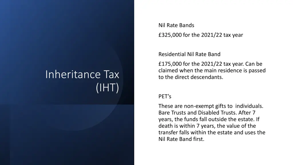 nil rate bands