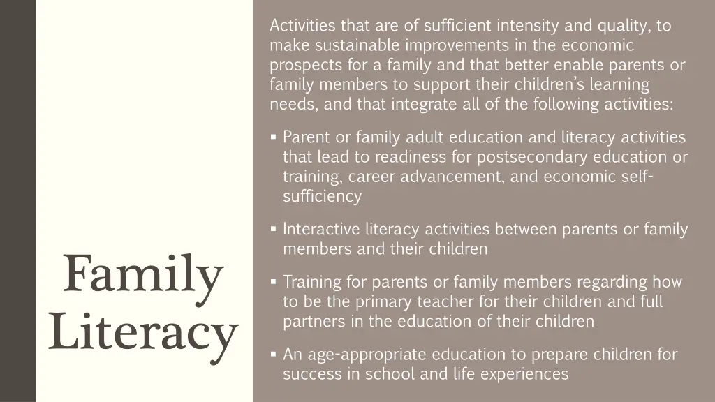activities that are of sufficient intensity