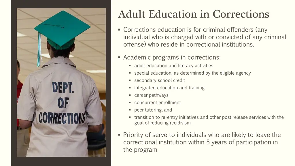 adult education in corrections