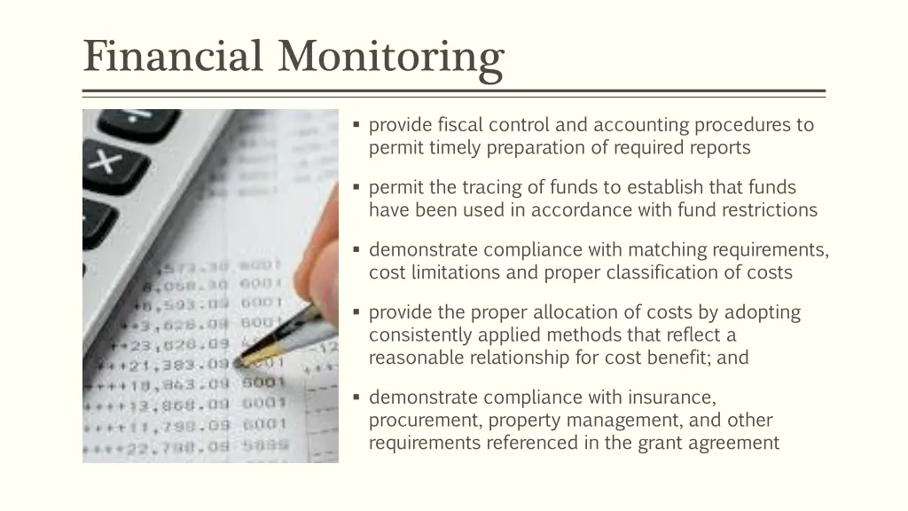 financial monitoring