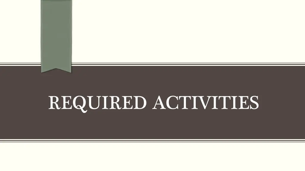 required activities