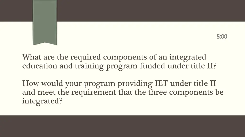 what are the required components of an integrated