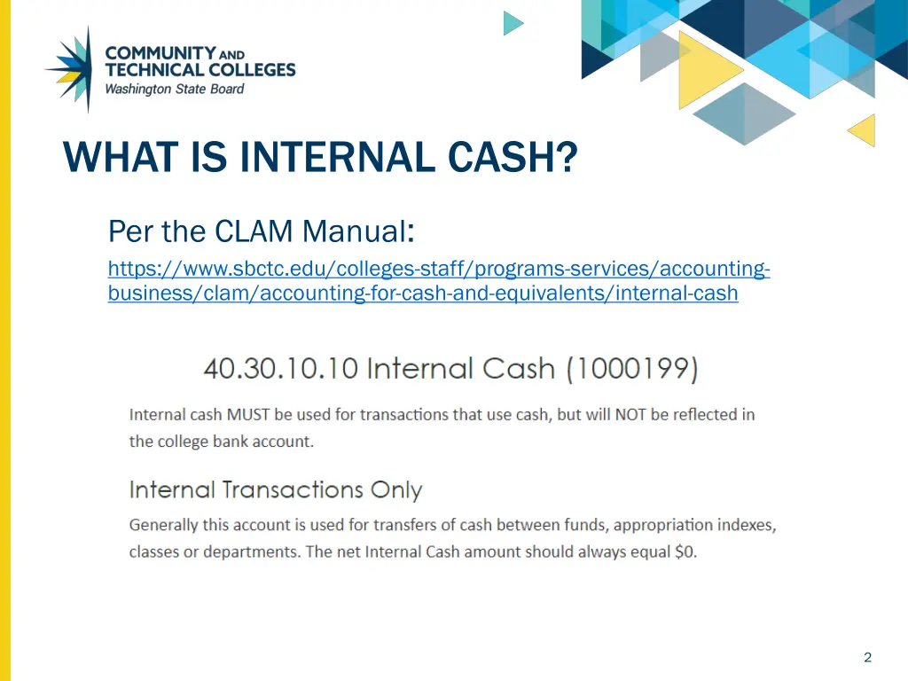 what is internal cash