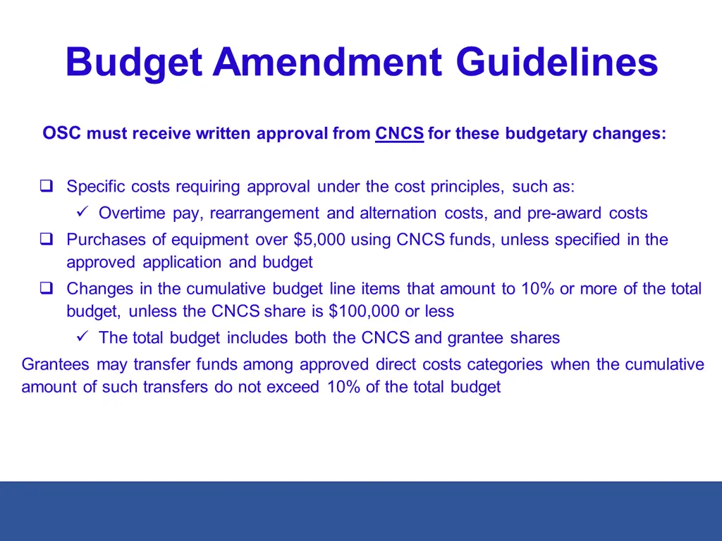 budget amendment guidelines