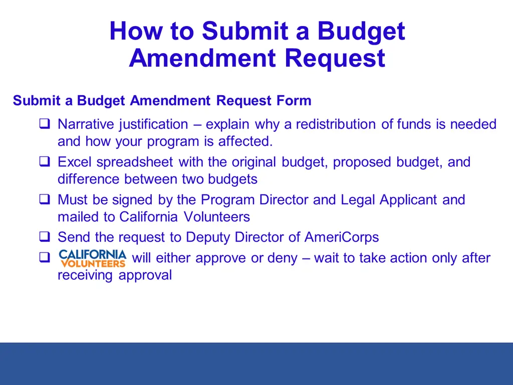 budget amendment pointers