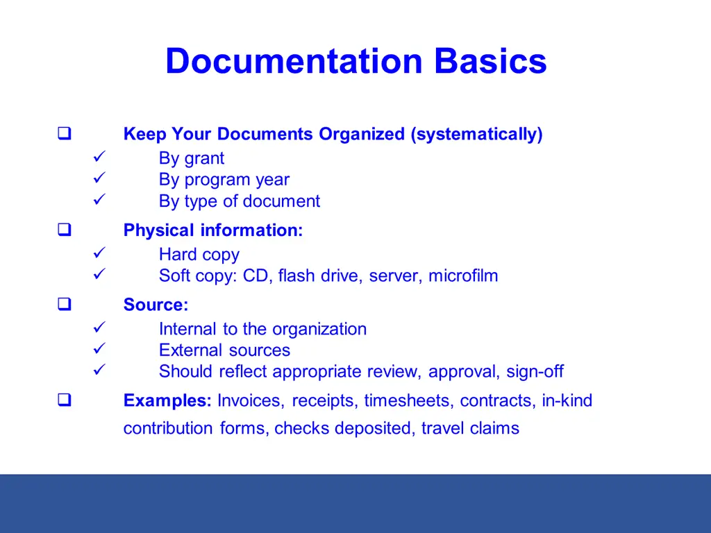 documentation basics