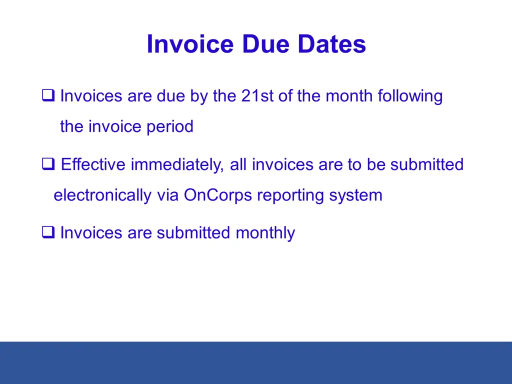 invoice due dates