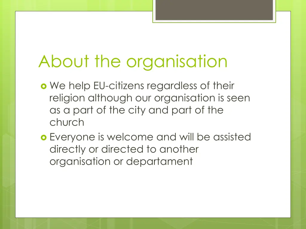 about the organisation