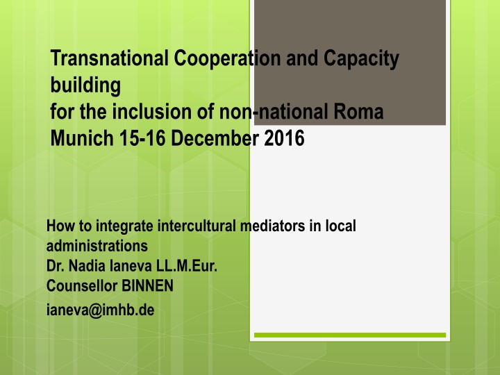 transnational cooperation and capacity building