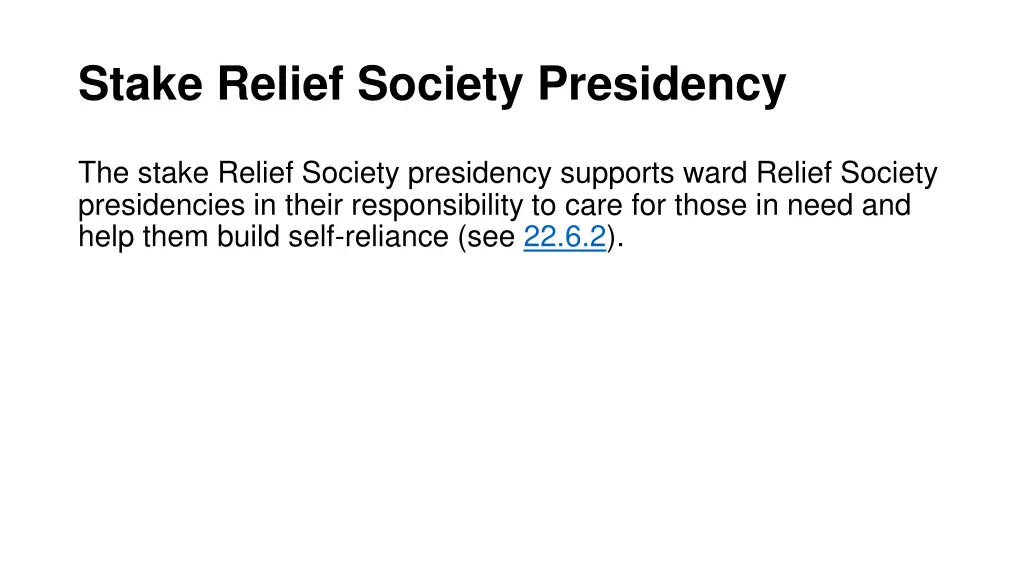 stake relief society presidency