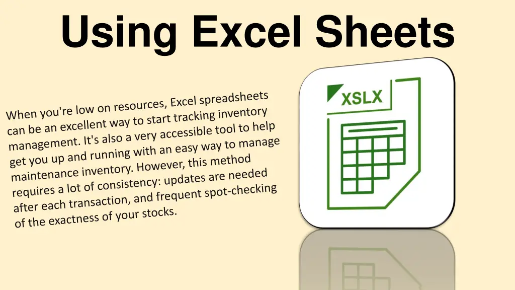 using excel sheets