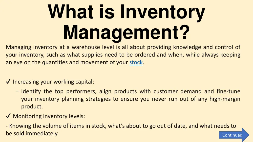 what is inventory management managing inventory