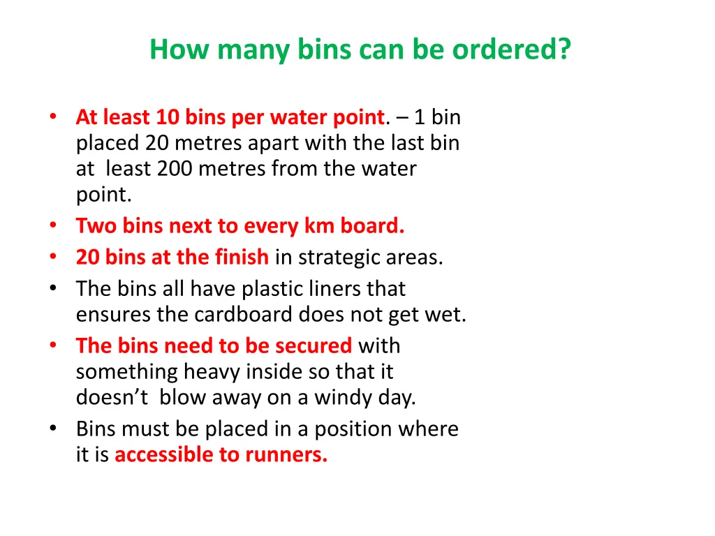 how many bins can be ordered