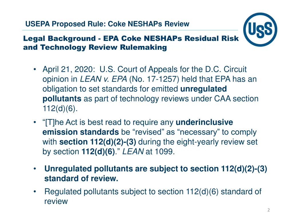 usepa proposed rule coke neshaps review