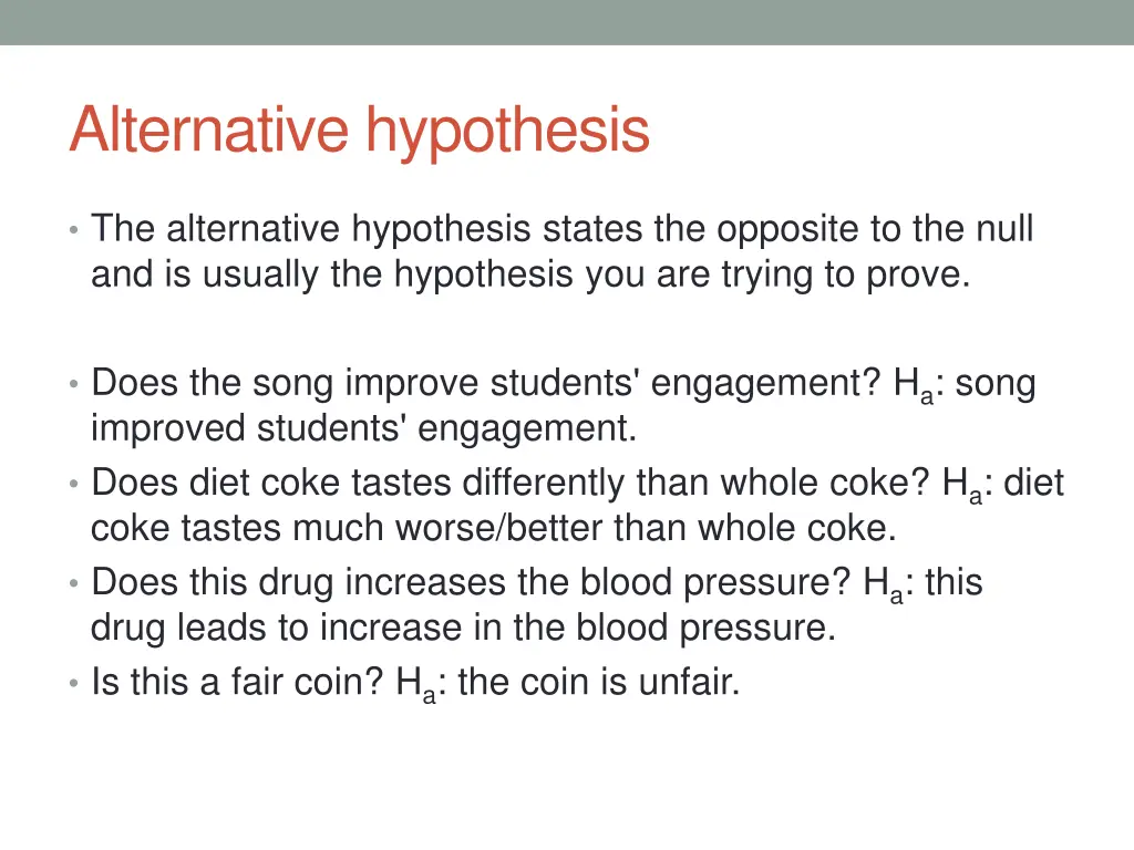 alternative hypothesis
