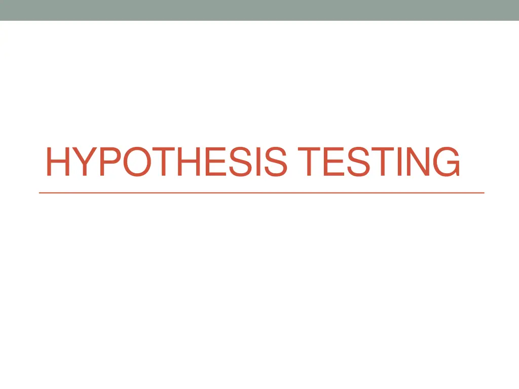 hypothesis testing
