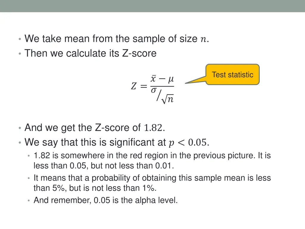 we take mean from the sample of size then
