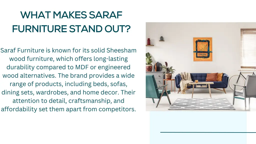 what makes saraf furniture stand out