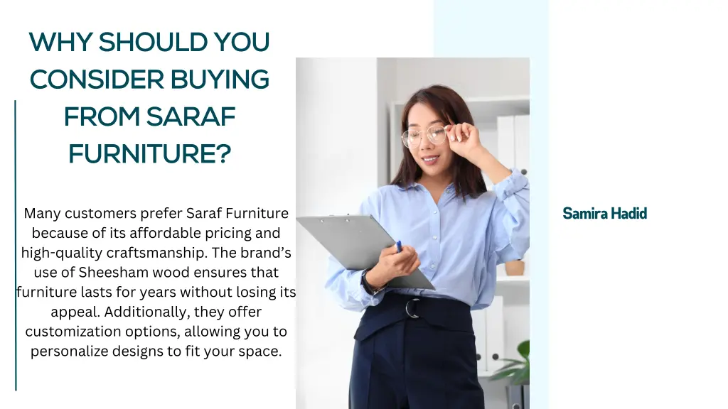why should you consider buying from saraf